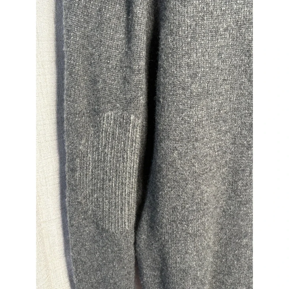 Joseph Abboud Mens XL Gray Wool Blend Shawl Collar Sweater Ribbed Elbow Patches